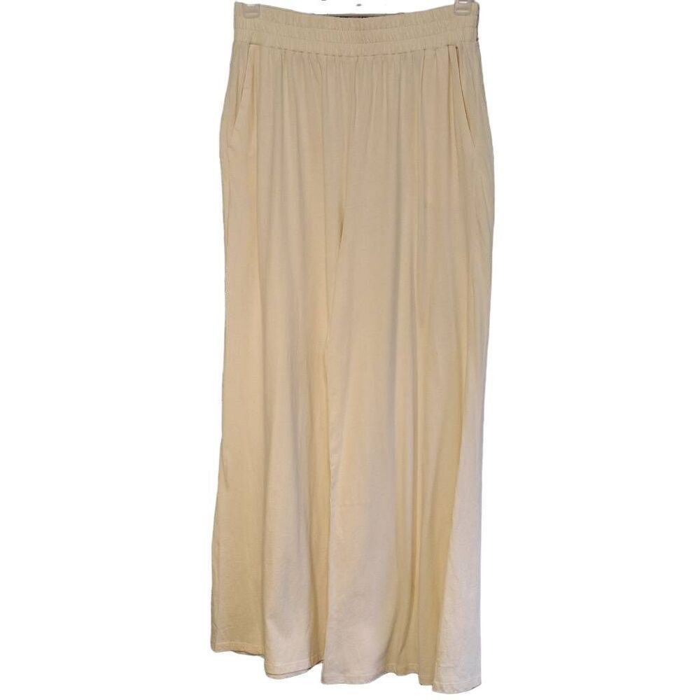 Calme Pale Yellow Wide Leg Relaxed Pants L